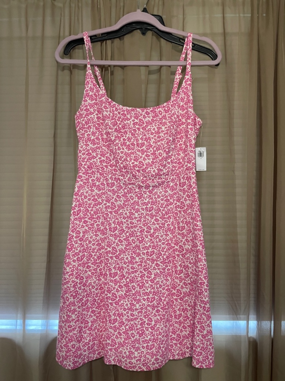 Old Navy Pink Floral Linen Mini Dress